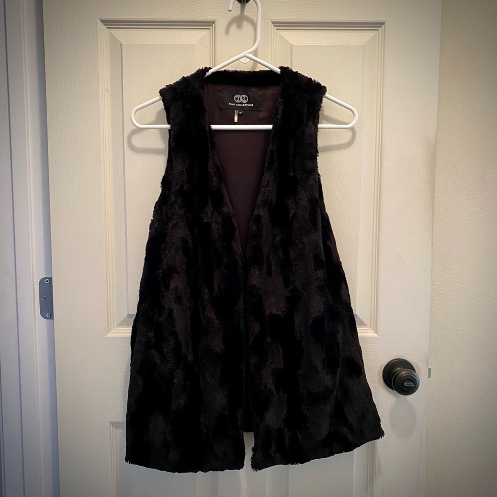 Long faux fur vest